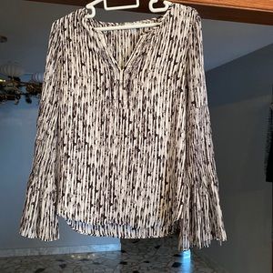 Black and white striped blouse